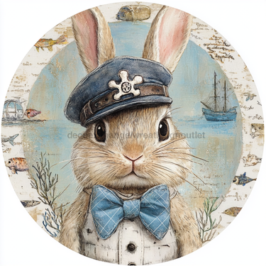 Nautical Sign, Easter, Bunny Sign, DCO-02614, Sign For Wreath, 10